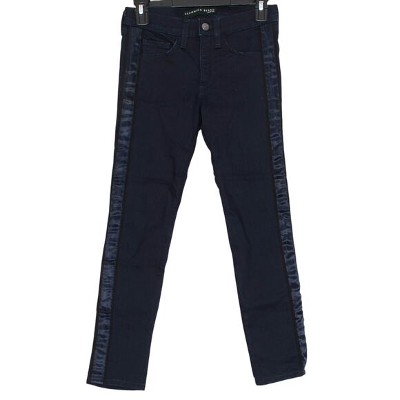 Veronica Beard Denim - Veronica Beard Womens Jeans Brooke Skinny Crop Preppy Edgy Minimalist Blue 24